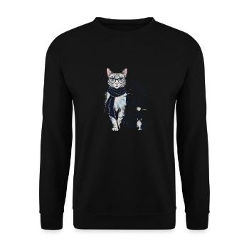 Chat Parfait - Sweat-shirt Unisexe - noir - Devant - Alina (178cm) & Michal (187cm)