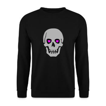 skull in love 02 - Unisex Sweatshirt - black - Front - Alina (178cm) & Michal (187cm)