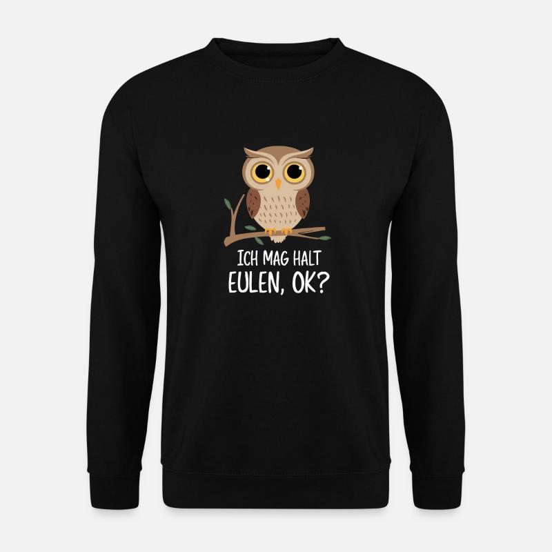 Nachteule Eule Eulen Vogel - Unisex Pullover - Schwarz