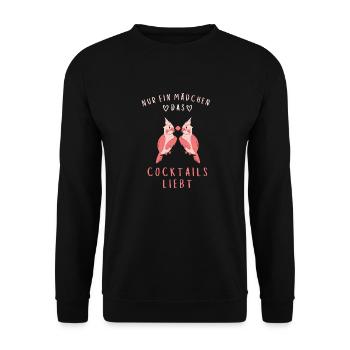 Juste une fille qui aime les cocktails - Sweat-shirt Unisexe - noir - Devant - Alina (178cm) & Michal (187cm)