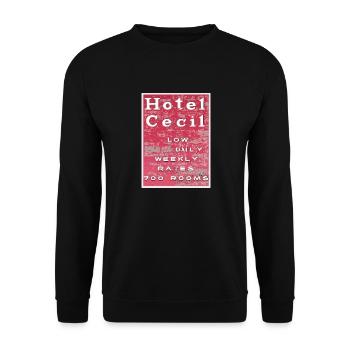 Hotel Cecil - Los Angeles Architecture - Unisex Sweatshirt - black - Front - Alina (178cm) & Michal (187cm)
