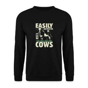 Kuhbauer Lustiger Bauernhof Kühe Tierfarm - Unisex Pullover - Schwarz - Vorne - Alina (178cm) & Michal (187cm)