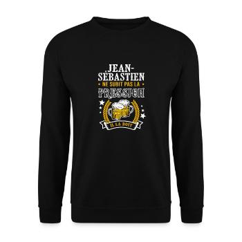 Jean-Sébastien bière cadeau Jean Sebastien fêtes - Sweat-shirt Unisexe - noir - Devant - Alina (178cm) & Michal (187cm)