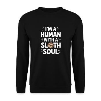 Paresseux Paresseux Dormir Paresseux - Sweat-shirt Unisexe - noir - Devant - Alina (178cm) & Michal (187cm)