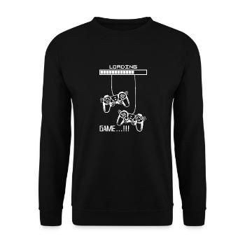 Black And White Loading Game - Unisex Sweatshirt - black - Front - Alina (178cm) & Michal (187cm)