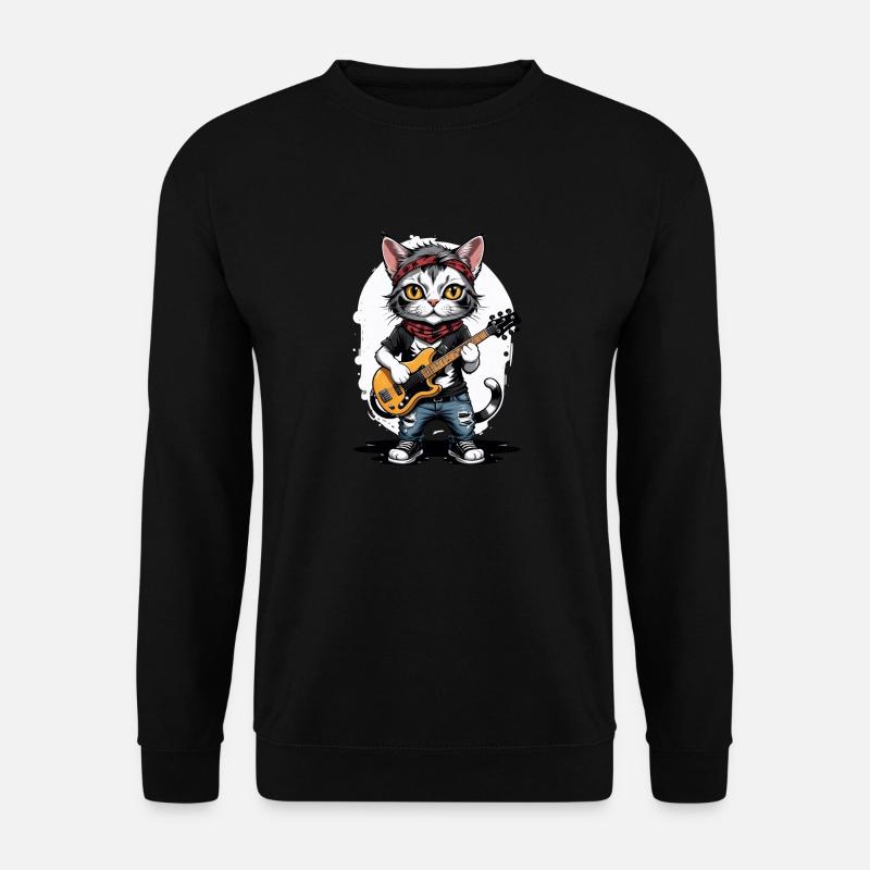 Cat Rocker Cat HardRock Gift - Unisex Sweatshirt - black