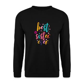 Beste Schwester - Unisex Pullover - Schwarz - Vorne - Alina (178cm) & Michal (187cm)