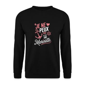Je ne peux pas je suis une Marinette - Sweat-shirt Unisexe - noir - Devant - Alina (178cm) & Michal (187cm)