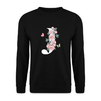 Letter j Pink Flowers - Unisex Sweatshirt - black - Front - Alina (178cm) & Michal (187cm)
