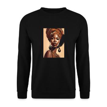 Black beautiful woman Africa - Unisex Sweatshirt - black - Front - Alina (178cm) & Michal (187cm)