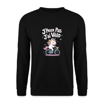 J'peux pas j'ai vélo - Sweat-shirt Unisexe - noir - Devant - Alina (178cm) & Michal (187cm)
