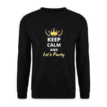 Keep Calm and Let’s Party - Fun Celebration Design - Sweat-shirt Unisexe - noir - Devant - Alina (178cm) & Michal (187cm)