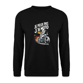 Je peux pas j'ai moto - Sweat-shirt Unisexe - noir - Devant - Alina (178cm) & Michal (187cm)