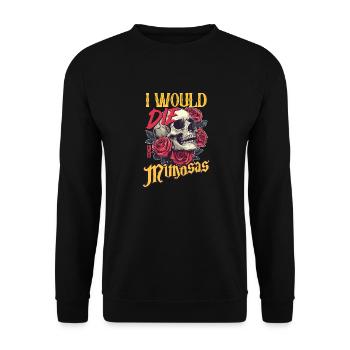 Je mourrais pour les mimosas crâne Roses Design - Sweat-shirt Unisexe - noir - Devant - Alina (178cm) & Michal (187cm)