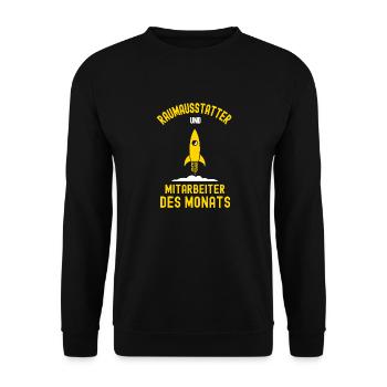 Raumausstatter Mitarbeiter des Monats Dekorateur - Unisex Pullover - Schwarz - Vorne - Alina (178cm) & Michal (187cm)