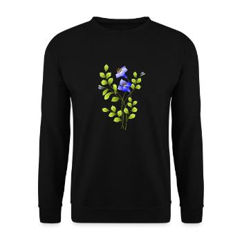 Blumen - Unisex Pullover - Schwarz - Vorne - Alina (178cm) & Michal (187cm)