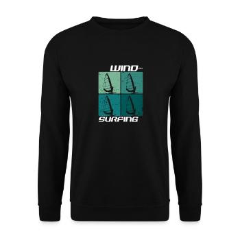 Windsurfing Windsurfer Wellenweiten Wind Wasser - Unisex Pullover - Schwarz - Vorne - Alina (178cm) & Michal (187cm)