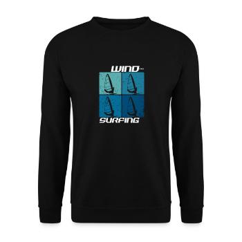 Windsurfing Windsurfer Wellenweiten Wind Wasser - Unisex Pullover - Schwarz - Vorne - Alina (178cm) & Michal (187cm)
