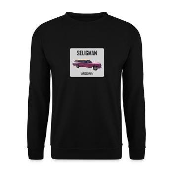 Old car in Seligman in Arizona, US Road 66 - Unisex Sweatshirt - black - Front - Alina (178cm) & Michal (187cm)