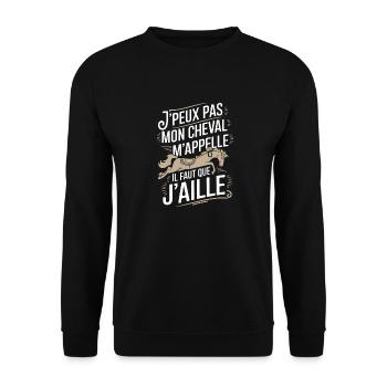J'peux pas j'ai cheval - Sweat-shirt Unisexe - noir - Devant - Alina (178cm) & Michal (187cm)