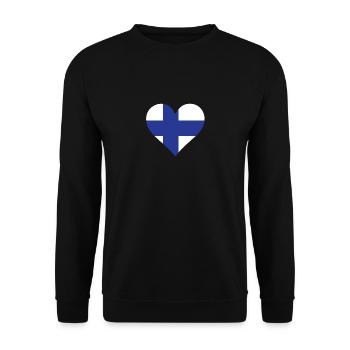 A heart for Finland - Unisex Sweatshirt - black - Front - Alina (178cm) & Michal (187cm)