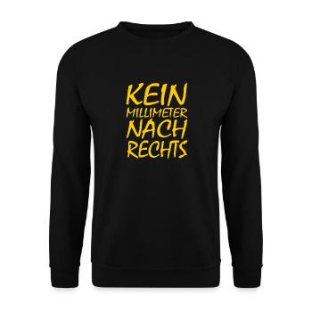 kein millimeter nach rechts - Unisex Pullover - Schwarz - Vorne - Alina (178cm) & Michal (187cm)