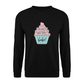 It's always a great time to bake! - Unisex Pullover - Schwarz - Vorne - Alina (178cm) & Michal (187cm)