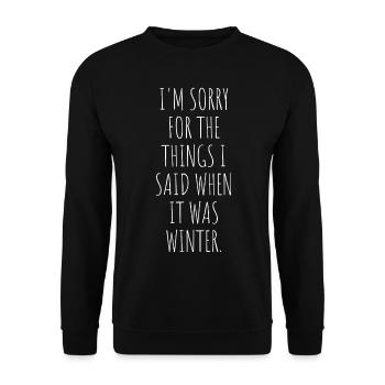 Dépression hivernale Au revoir - Sweat-shirt Unisexe - noir - Devant - Alina (178cm) & Michal (187cm)
