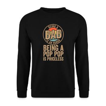 Papa & Opa Familie Opa Geschenk - Unisex Pullover - Schwarz - Vorne - Alina (178cm) & Michal (187cm)