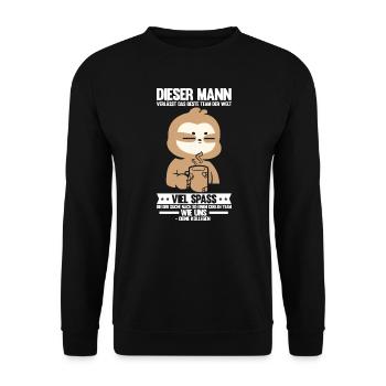 Abschied Kollegin Abschiedsparty Geschenk - Unisex Pullover - Schwarz - Vorne - Alina (178cm) & Michal (187cm)