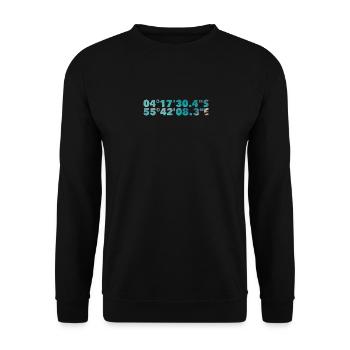 Motive: Coordinates of the dream beach Anse Lazio - Unisex Sweatshirt - black - Front - Alina (178cm) & Michal (187cm)