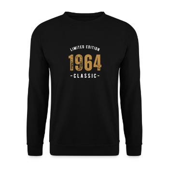 1964 Classic - Birthday - Unisex Sweatshirt - black - Front - Alina (178cm) & Michal (187cm)