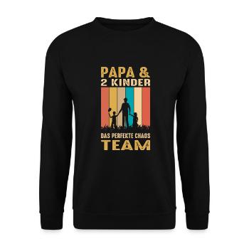 Bester Papa Der Welt Geschenke Weihnachten - Unisex Pullover - Schwarz - Vorne - Alina (178cm) & Michal (187cm)