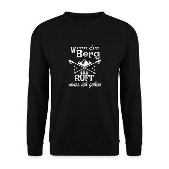 wenn der berg ruft muss ich gehen - Unisex Pullover - Schwarz - Vorne - Alina (178cm) & Michal (187cm)