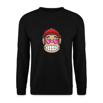 Affe - Unisex Pullover - Schwarz - Vorne - Alina (178cm) & Michal (187cm)