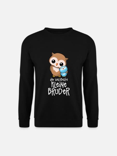 Der weltbeste kleine Bruder - Eulen Geschwister - Unisex Pullover - Schwarz