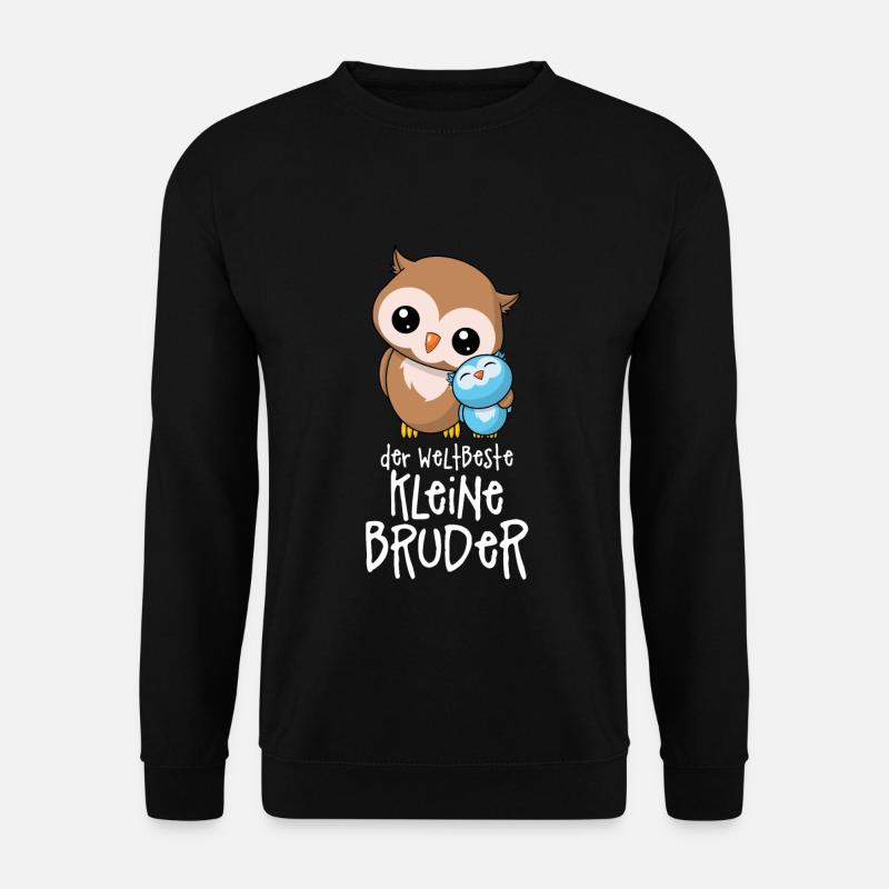 Der weltbeste kleine Bruder - Eulen Geschwister - Unisex Pullover - Schwarz