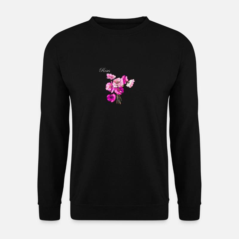 Pink and purple roses - Unisex Sweatshirt - black