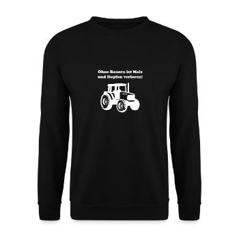 Bauern Malz und Hopfen verloren - Unisex Pullover - Schwarz - Vorne - Alina (178cm) & Michal (187cm)