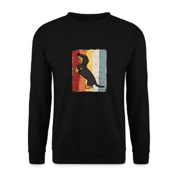 Dachshund retro dachshund dachshund shorthaired dachshund - Unisex Sweatshirt - black - Front - Alina (178cm) & Michal (187cm)