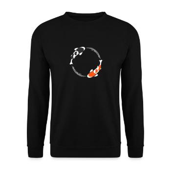 Poisson Koi - Sweat-shirt Unisexe - noir - Devant - Alina (178cm) & Michal (187cm)
