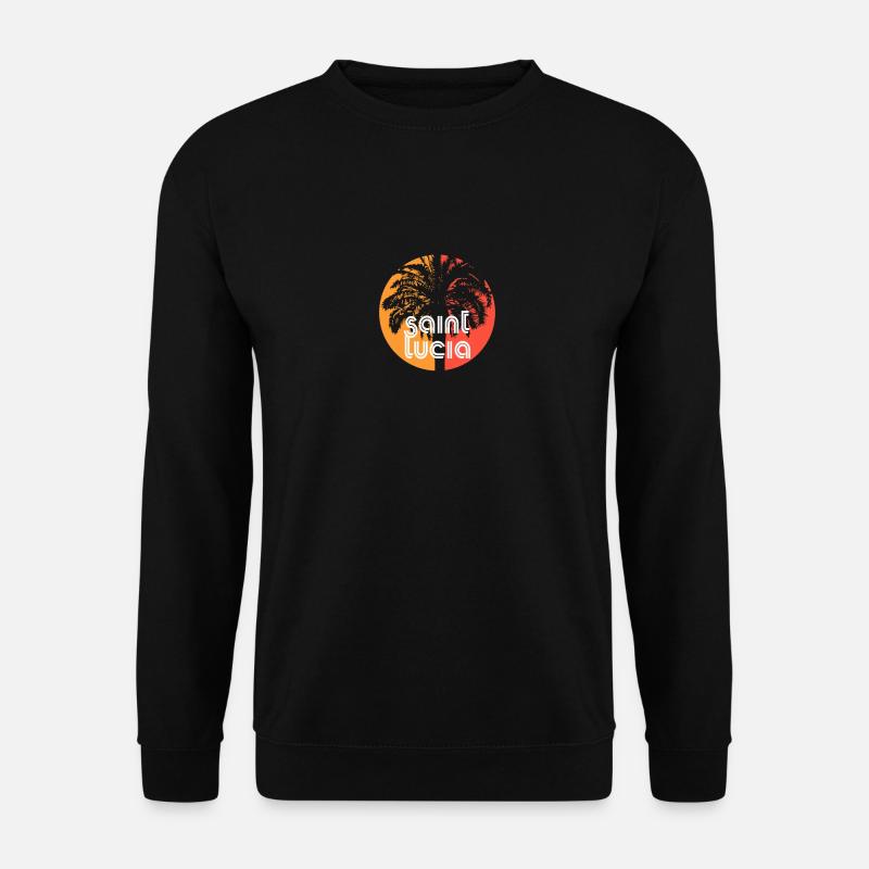 Saint Lucia Artistic Vacation Souvenir Palm Tree - Unisex Sweatshirt - black