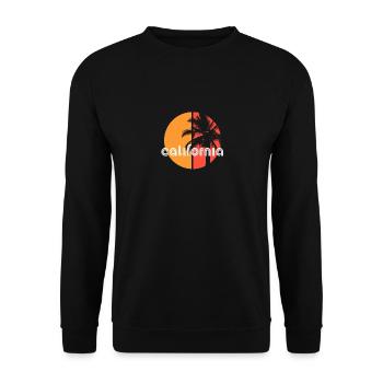 Kalifornisches künstlerisches Urlaubssouvenir Palme - Unisex Pullover - Schwarz - Vorne - Alina (178cm) & Michal (187cm)