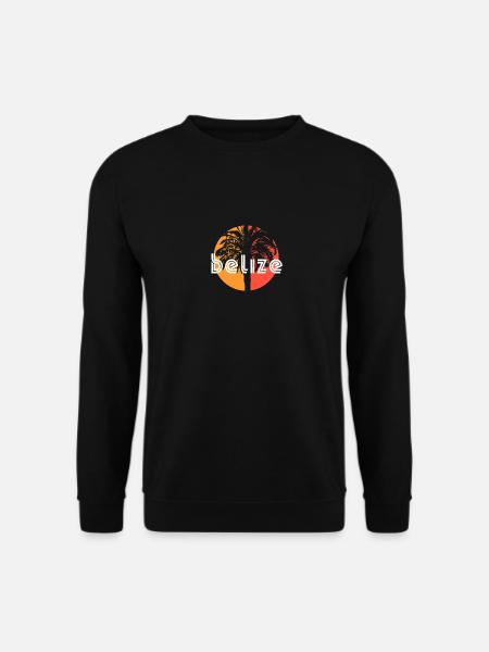 Belize Künstlerisches Urlaubssouvenir Palme - Unisex Pullover - Schwarz