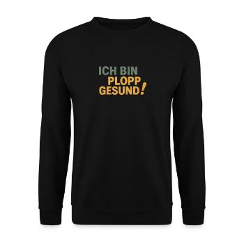 Plopp gesund - Unisex Pullover - Schwarz - Vorne - Alina (178cm) & Michal (187cm)