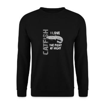 Catfish Fishing Sport Fishing Strong Fish - Unisex Sweatshirt - black - Front - Alina (178cm) & Michal (187cm)