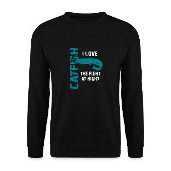 Catfish Fishing Sport Fishing Strong Fish - Unisex Sweatshirt - black - Front - Alina (178cm) & Michal (187cm)