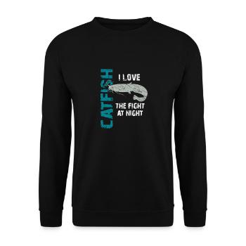 Catfish Fishing Sport Fishing Strong Fish - Unisex Sweatshirt - black - Front - Alina (178cm) & Michal (187cm)