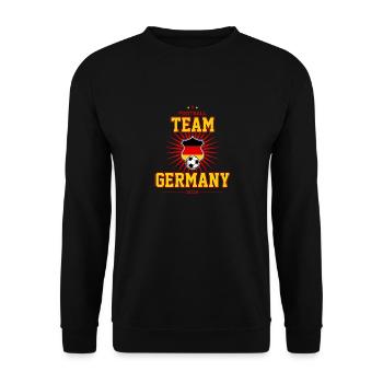 Team Germany - Unisex Pullover - Schwarz - Vorne - Alina (178cm) & Michal (187cm)