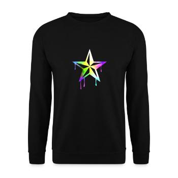 nautic_star_watercolor - Unisex Sweatshirt - black - Front - Alina (178cm) & Michal (187cm)